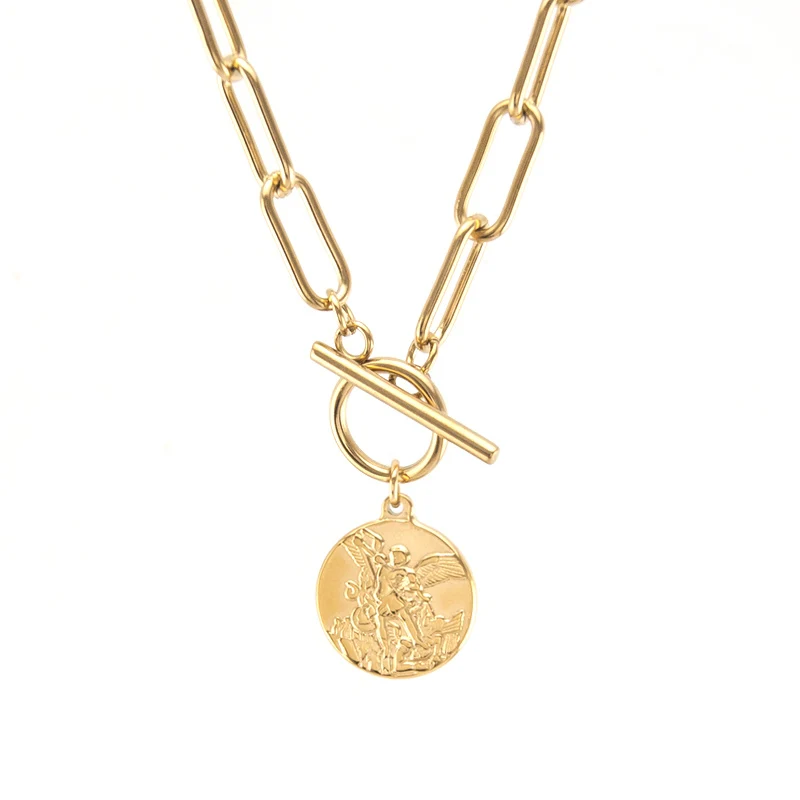 Женское Ожерелье с изображением св. Майкла и арчангеля очаровательное колье