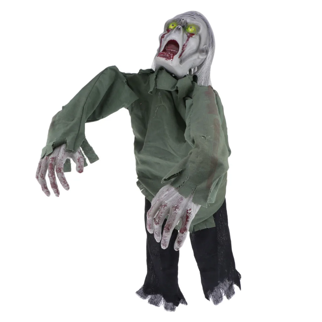 

Animated Crawling Zombie - Moving Body with Eyes and Long Hair Prop Decoration for Halloween Party Indoor Outdoor Decors