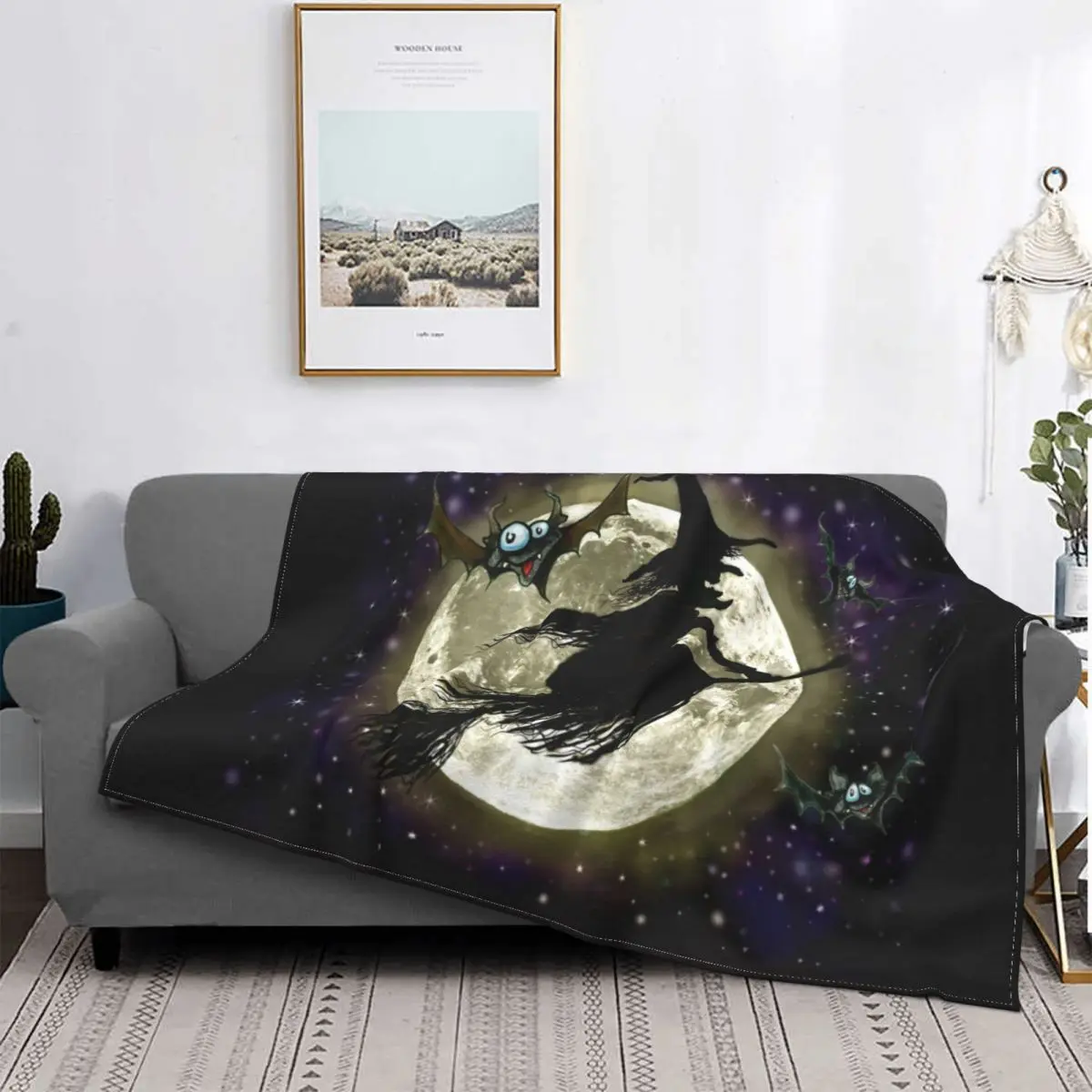 

Manta textil de lana de bruja para Halloween, decoración textil de caramelo mágico, multifunción, ligera, fina, para cama, colch