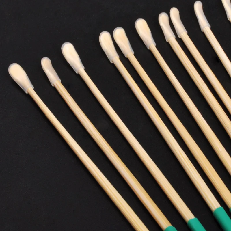 Бамбуковая деревянная ложка для чистки ушей противоскользящая Зеленая