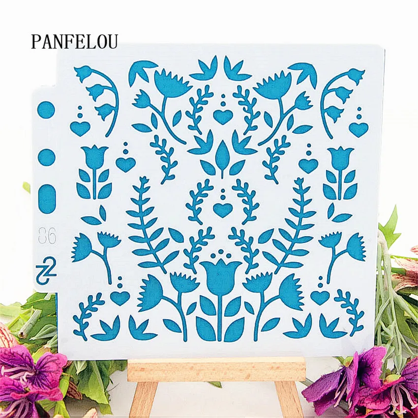 

Hote Sale The Flower vines scrapbook stencils spray plastic mold shield DIY cake hollow Embellishment printing lace ruler