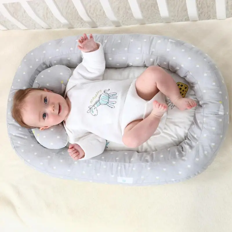

Baby Nest Bed Travel Crib Removable Infant Sleeping Cotton Cradle for Bassinet Removable Pillow Independently Adaptability