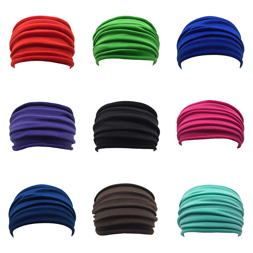 

Women/Men Yoga Sports Wide Headband Elastic Boho Hair Band Head Wrap Wristband