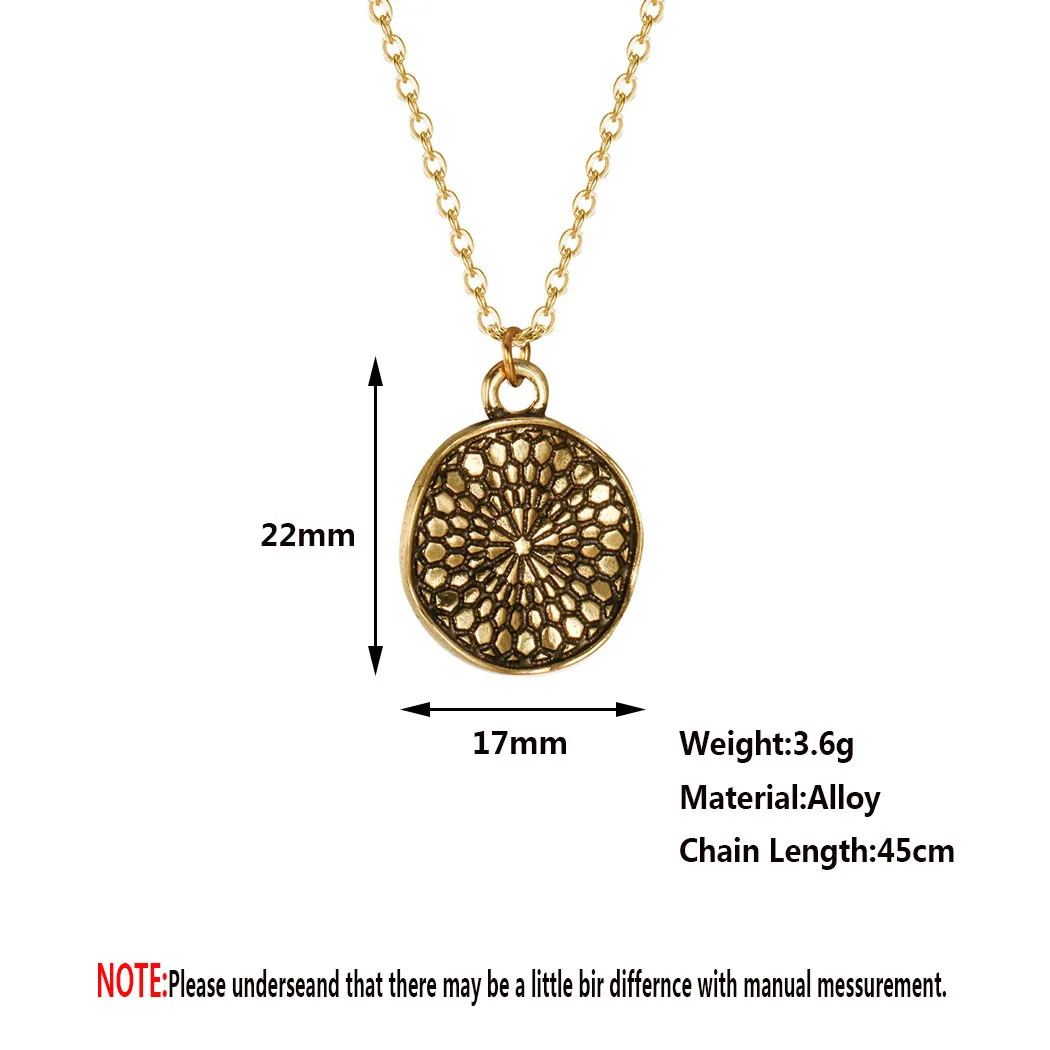 Kinitial модное волнистое ожерелье с подвеской в виде диска ретро геометрическое