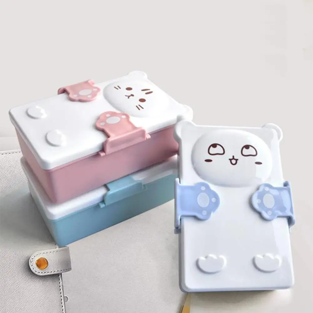 Ни один портативный милый мультфильм перегородка структура Ланч бокс контейнер