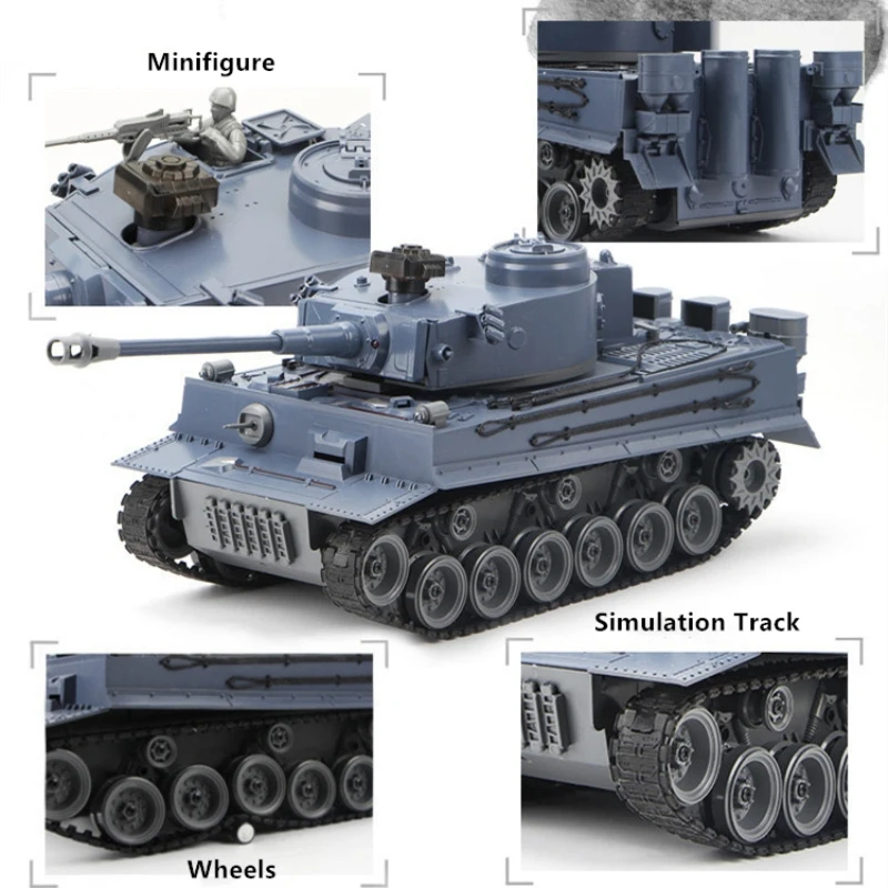 Emulational Sound Effect RC Battle Tank Bullet Launch Swing Barrel 320 градусов Turret Shiny Fat Electric