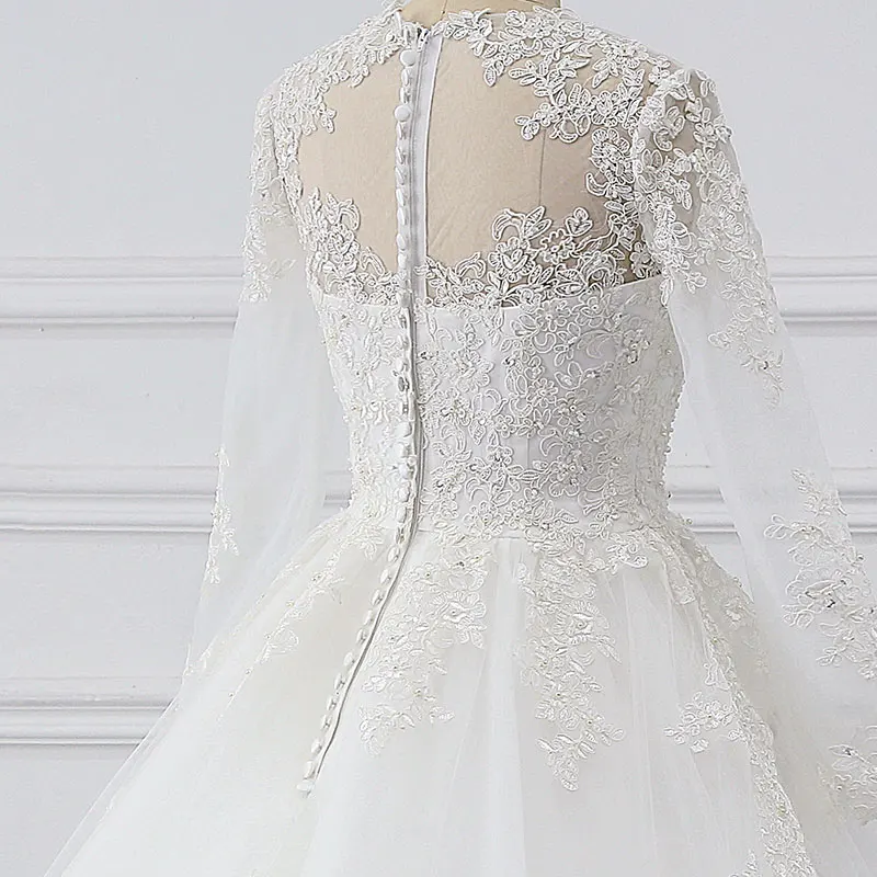 WUZHIYI Vestidos De Novia одежда с длинным рукавом Бальное платье принцессы Свадебное