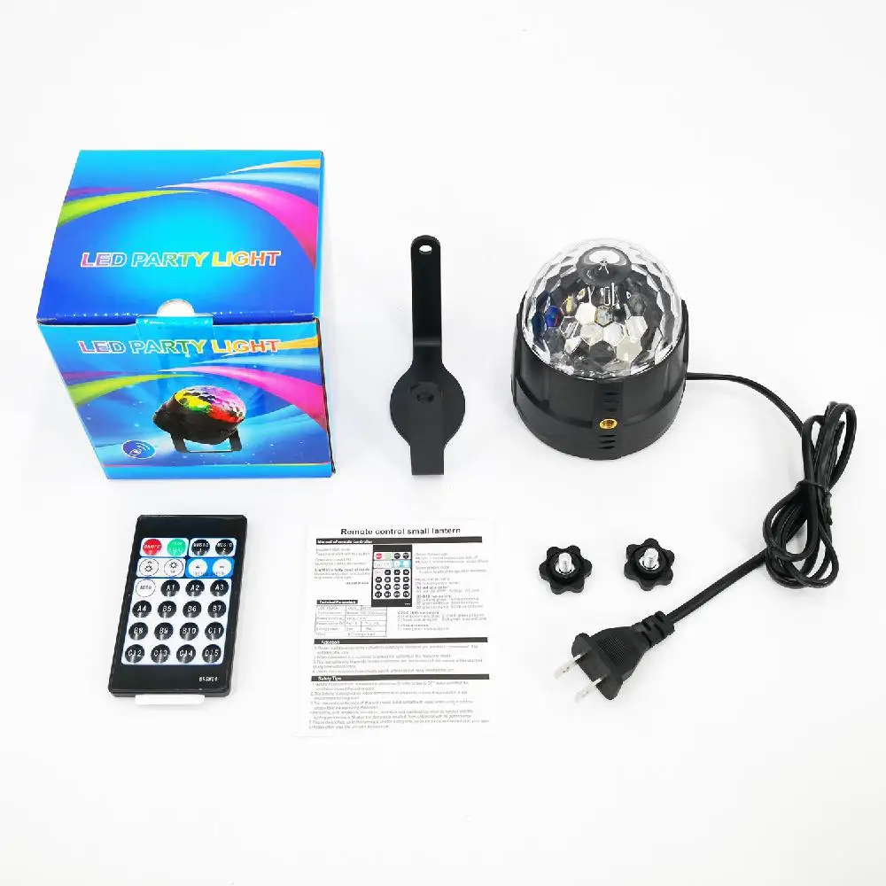MeterMall 15 цветов RGB Звук Активированный Волшебный шар миниатюрный свет с пультом