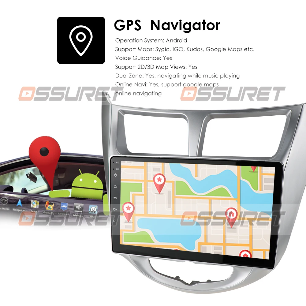 9 'ɲ din Android 0 автомобильный dvd-плеер для hyundai Solaris Accent Verna 2011-2016 радио рекордер Gps