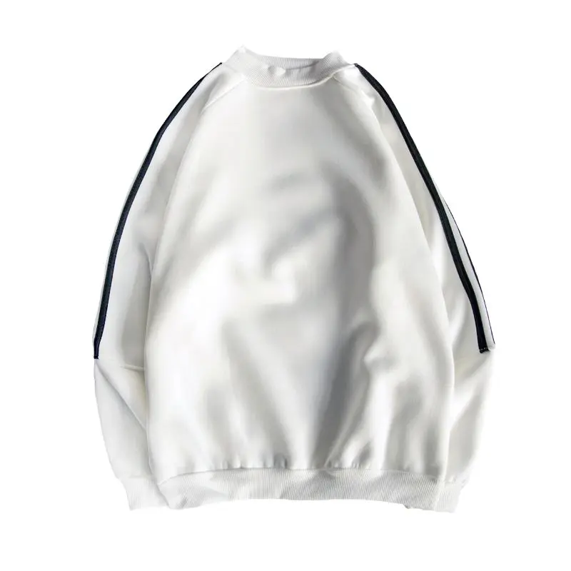 Men Japanese Style Warm Solid Color Round Collar Sweater Long Sleeve Elastic Slim Pullover Tops - Цвет: Белый