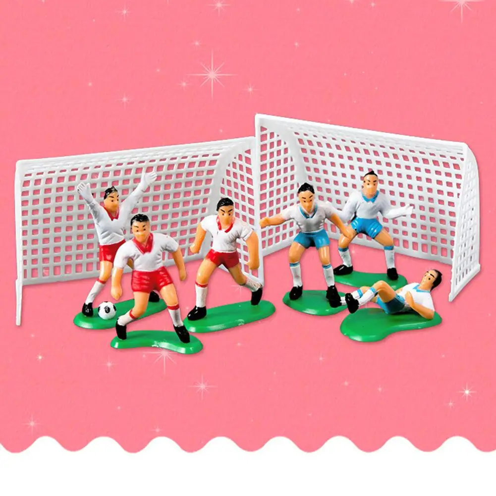 

Mini Soccer Player Figures Football Goal Post Model Railway Scenery Decoration