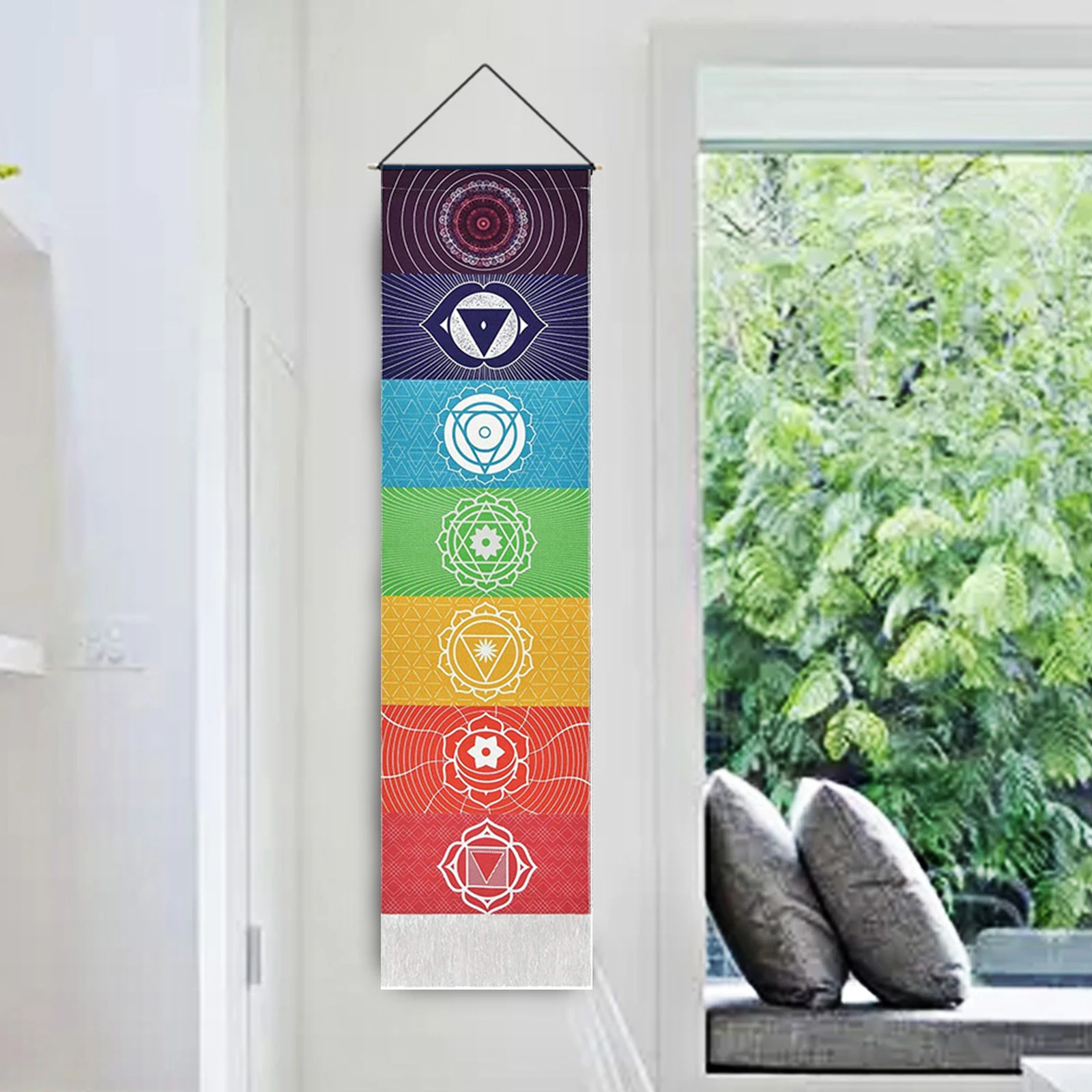 

Hanging Wall Tapestry Floral Rectangular Hanging Picture Decorative Long Tapestries Home Decoration for Living Room Bedroom