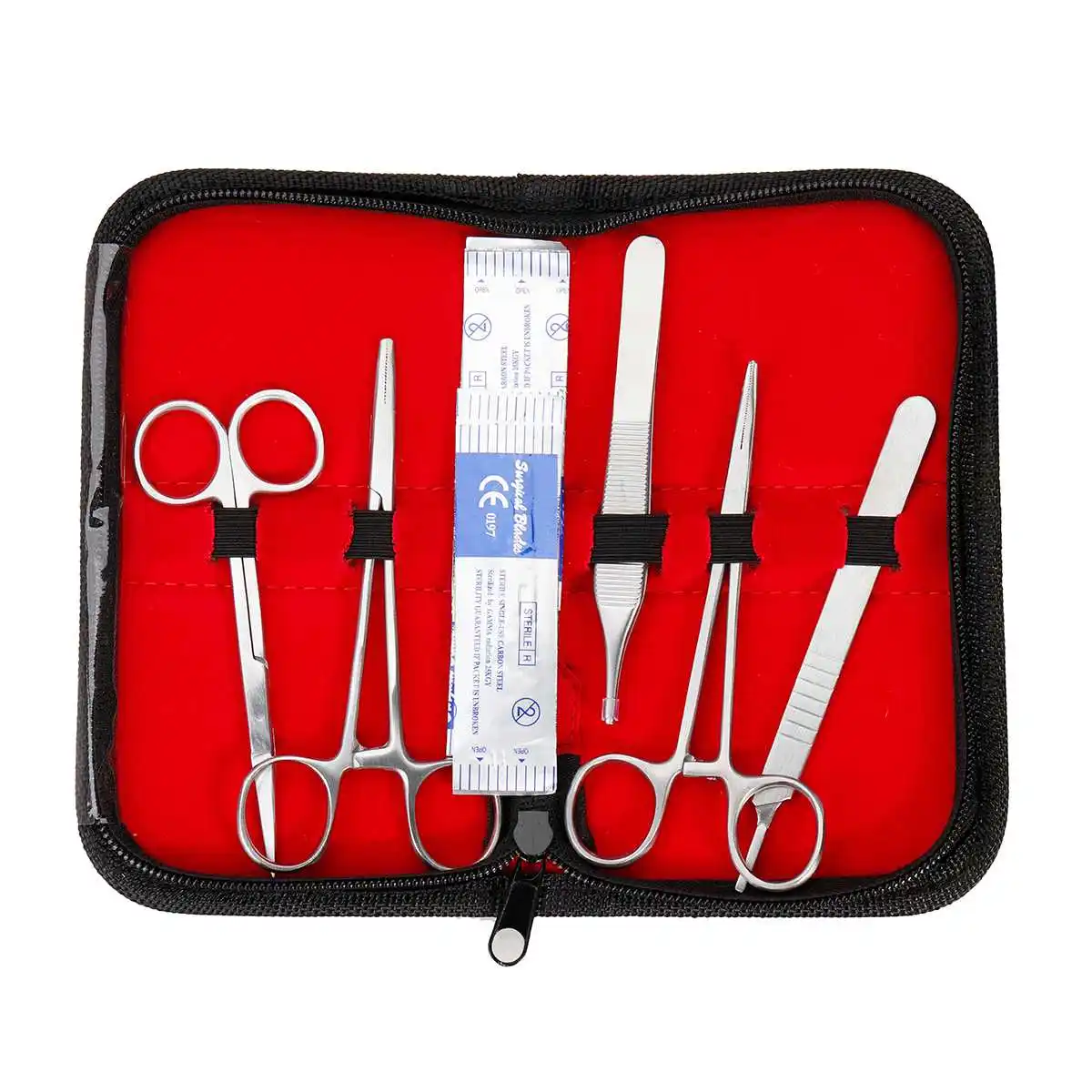 11 шт. Гемостатическая артерия из нержавеющей стали замыкающая Скоба Хирургические Щипцы Пинцет+ Лезвие использовать для медицинской техники упражнений