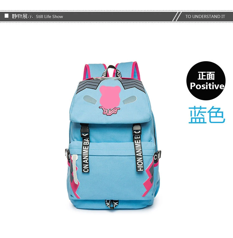 OW Game D. VA ангела Циглер Хана песня рюкзак Косплей Стильный мужской и женский