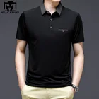 Рубашка-поло мужская однотонная, модная сорочка с коротким рукавом, приталенный силуэт, повседневная, T1024, на лето