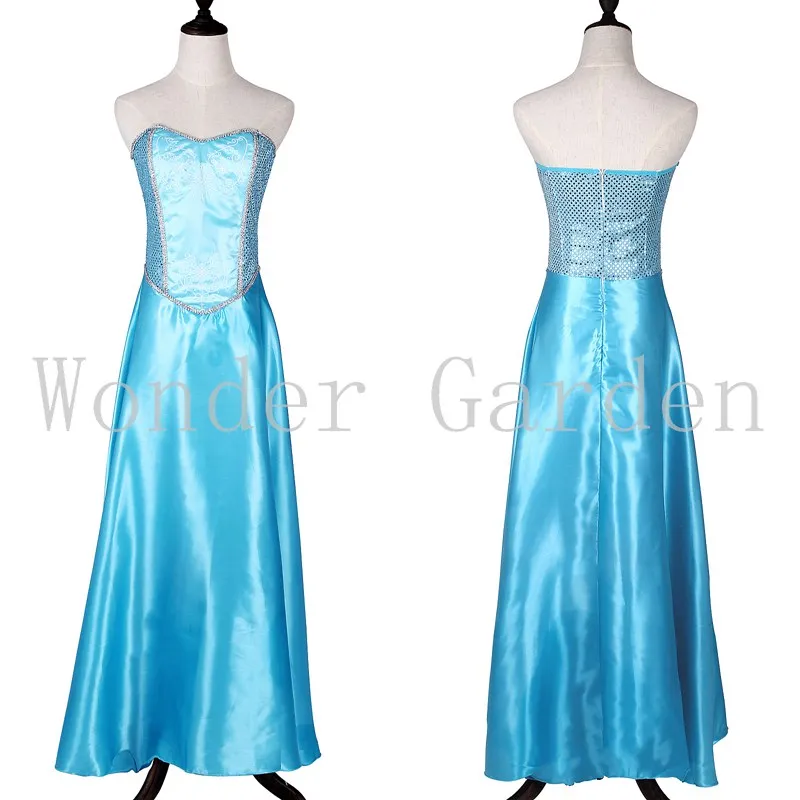 Новая женская взрослая Леди Женщины Белоснежка Принцесса небесно-голубое платье