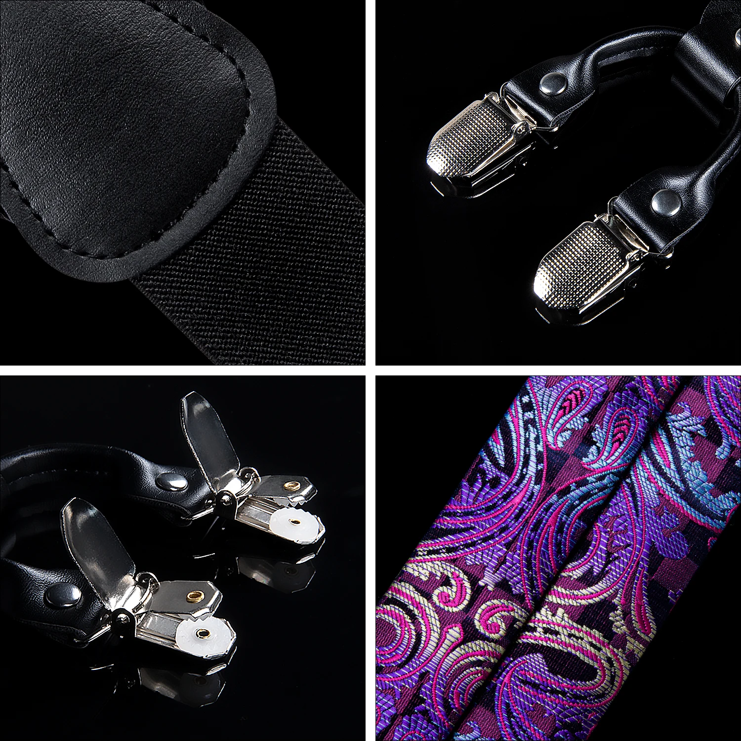 Модные фиолетовые Цветочные мужские подтяжки с галстуком бабочкой набор