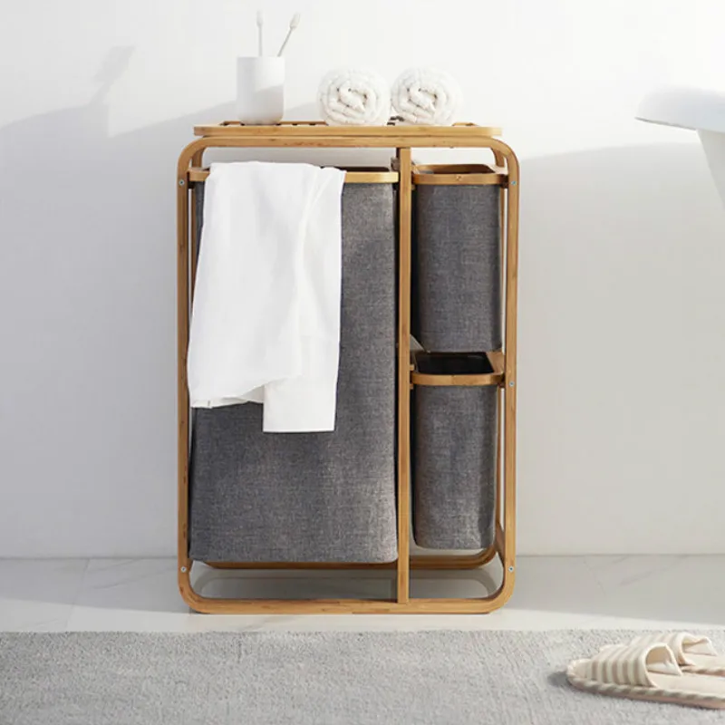 3 Gird корзина для белья из бамбука грязной одежды ванной комнаты хранения коробка