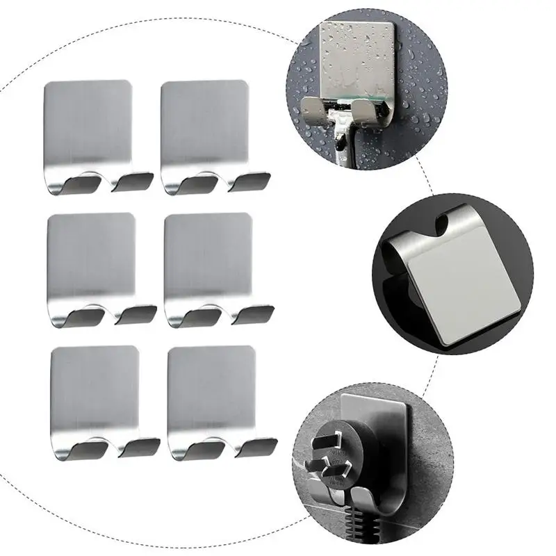 

10pcs Stainless Steel Razor Holder Bathroom Shaver Hook Punch-free Storage Hook