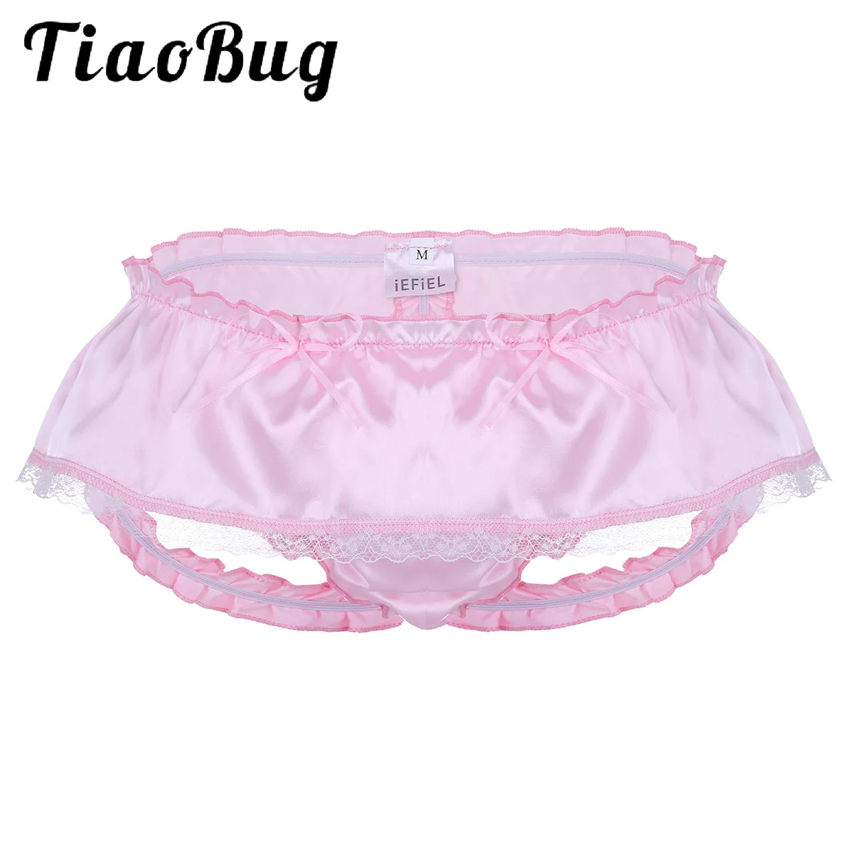 

Gay Erotic Underwear Sissy Panties Hot Sexy Lingerie for Men Soft Satin Ruffled Lace Open Butt Skirted Briefs Male Crossdressing