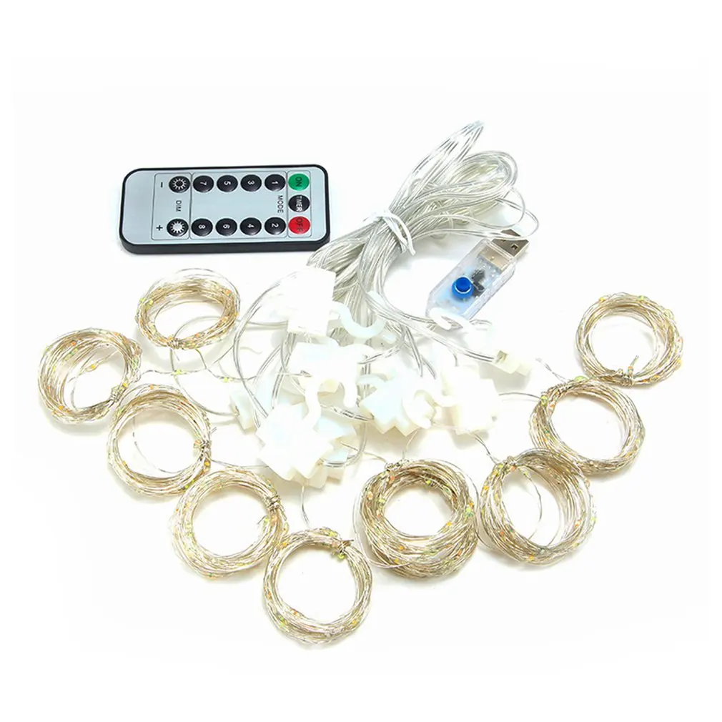 

Curtain Lights Fairy Light Cool USB Operated Icicle LED String Lights With Remote And Timer Party Home Patio Decoration