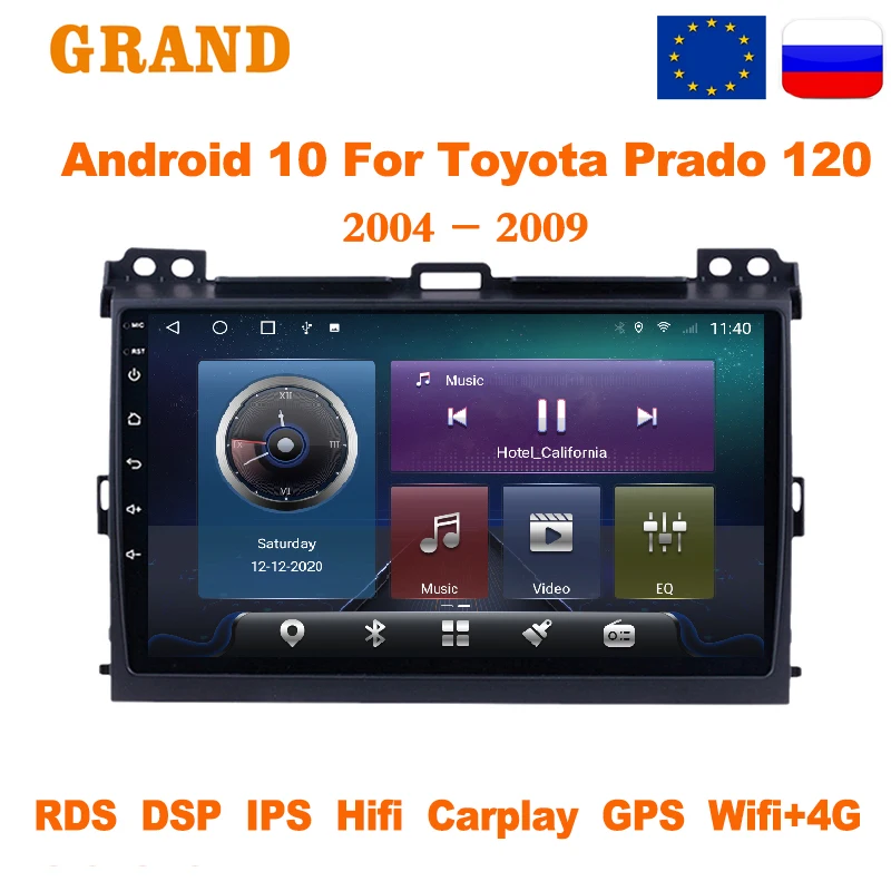Автомагнитола 2 din на Android 10 для Toyota Land Cruiser Prado 120 2004 2009 с GPS|Автомагнитолы| |