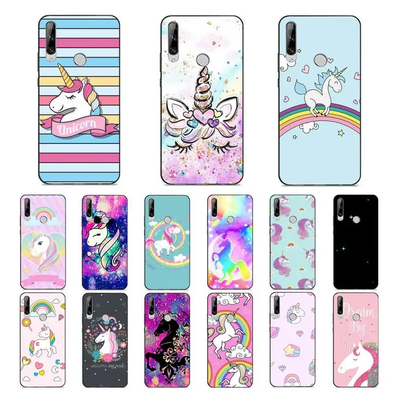 

YNDFCNB Rainbow Unicorn Phone Case for Huawei Y 6 9 7 5 8s prime 2019 2018 enjoy 7 plus