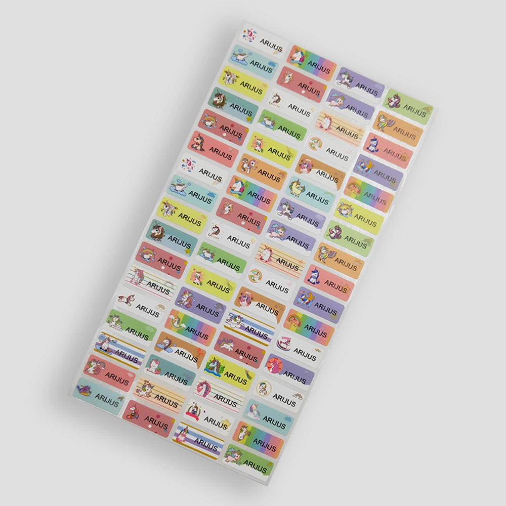 3 размера мультфильм Единорог водонепроницаемый Имя Наклейки на заказ детские