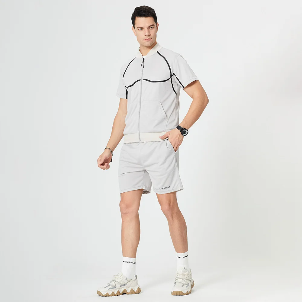 

Summer Men's Sport Suit Polyester Leisure Youth Contracted And Relaxed