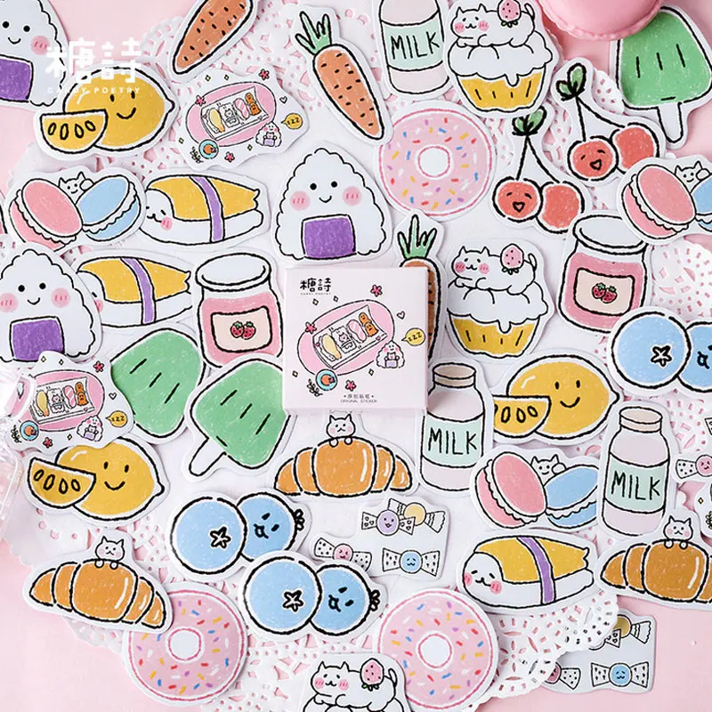 45 шт./кор. закуски карман наклейки мультфильм Клейкая Бумажная Наклейка для