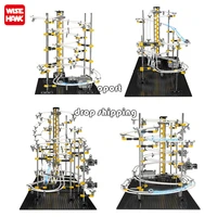 plastic blocks parts spacewarp roller coaster toys level 1 4 diy set 5500mm sport model building kits for kids