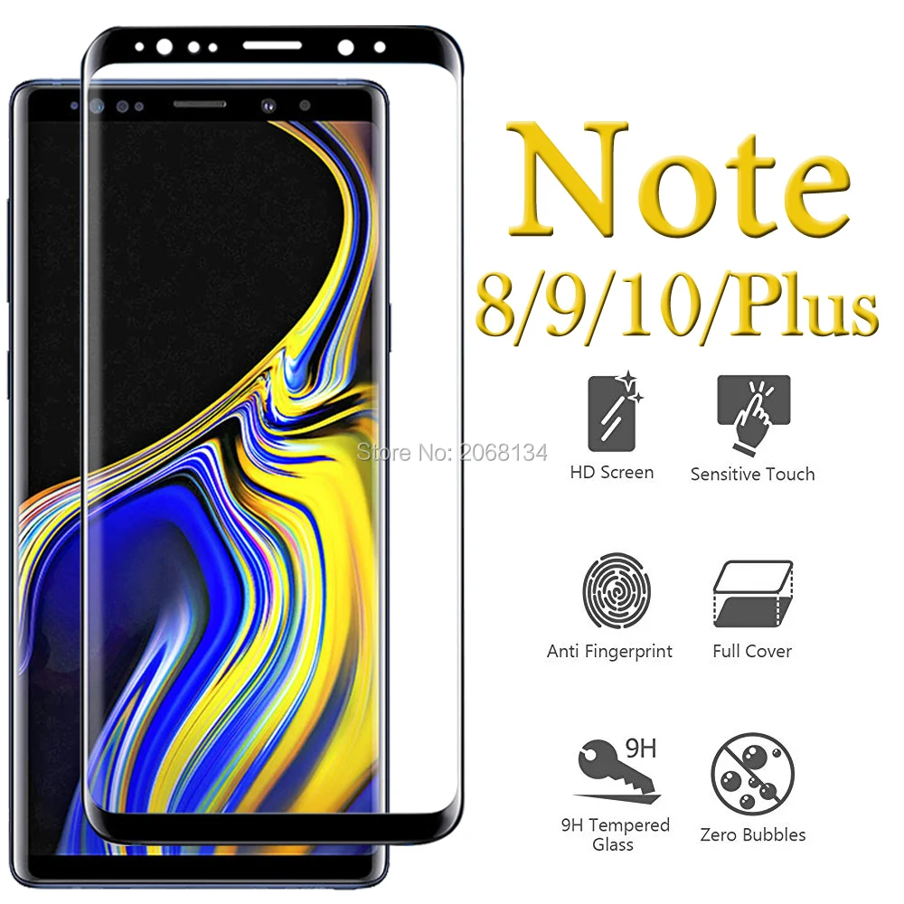 Защитное стекло для смартфона Samsung Galaxy Note 10 9 8 Plus закаленное|Защитные стёкла и