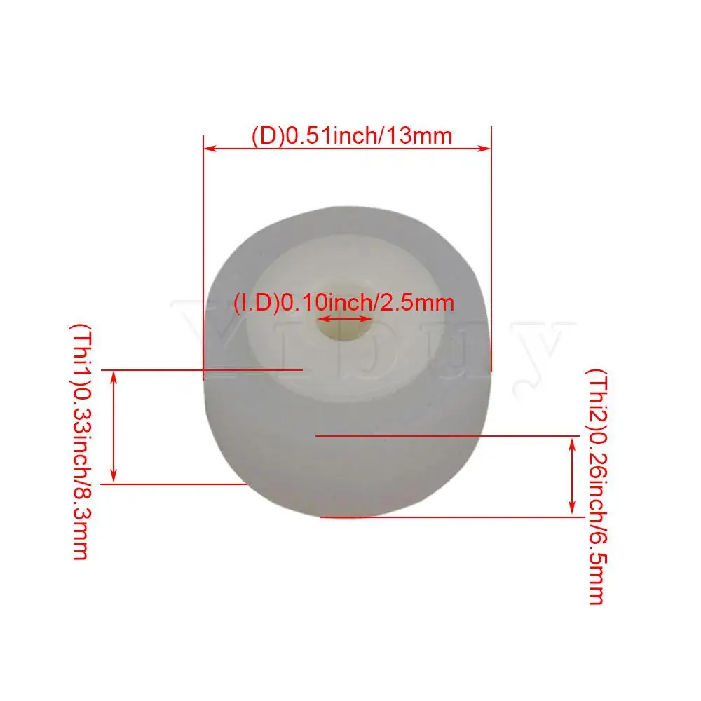 

Yibuy Rubber Audio Pressure Belt Wheel Pressure Roller Pack 5 White 13x8.3mm