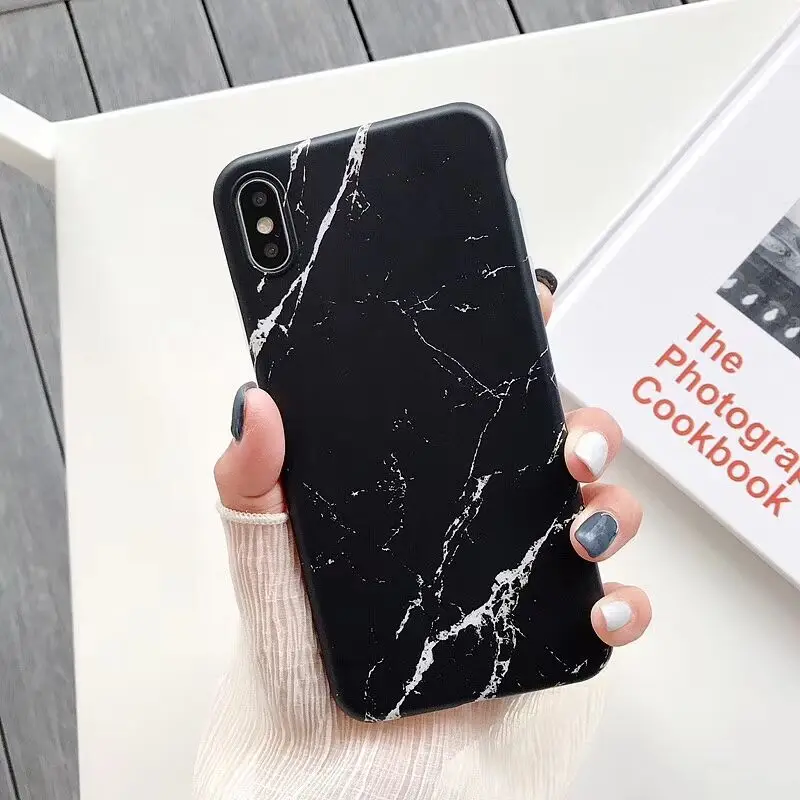 Модная мраморная Мягкая силиконовая задняя крышка чехол для iPhone 6 6s 7 8 PIus X Xs Xr Max
