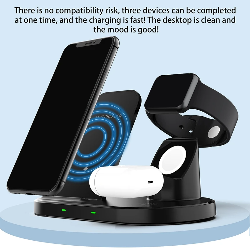 

Wireless Charger 3 in 1 Multifunction 15W Qi Fast Wireless Charger for /IWatches Mobile Phone Wireless Charger