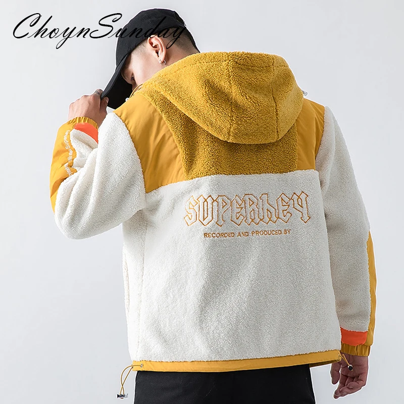 Новое зимнее Мужское пальто из овечьей шерсти сшитая куртка Теплая стеганая