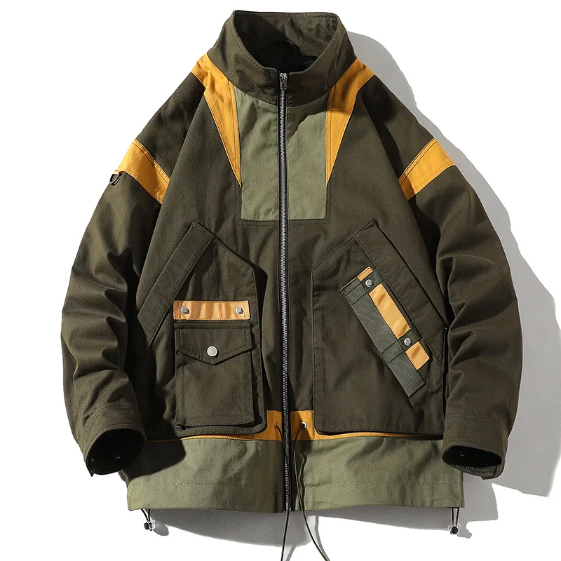 

Fad new men bomber jackets and coats streetwear ribbon style hip hop harajuku windbreaker outwear JP70