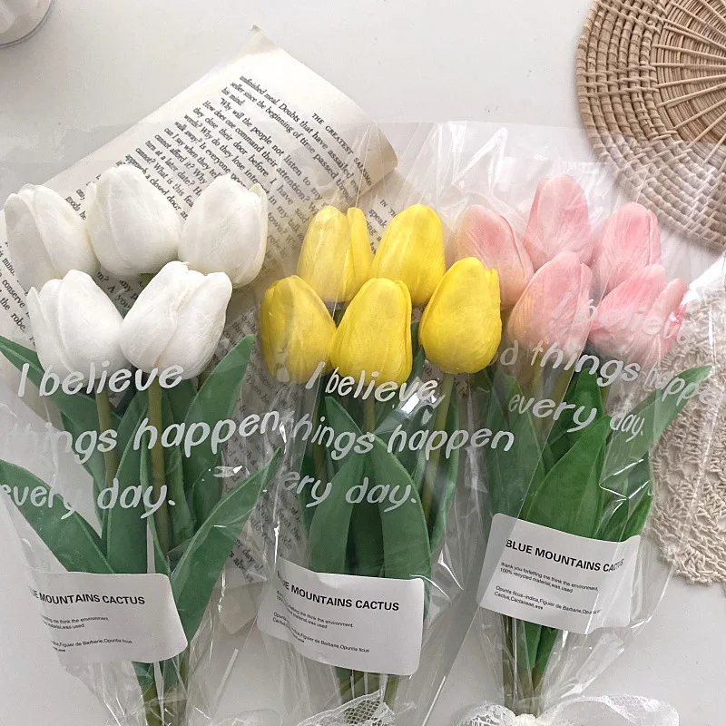 

5pcs/lot Artificial Tulip Flower bouquet For Wedding Decoration Flowers Graduation teacher Gift Birthday flower Photo props