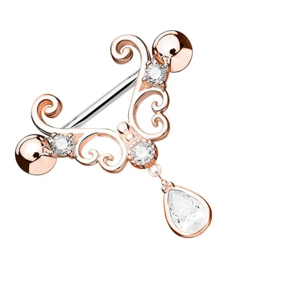 Блестящая подвеска в форме каплевидной капли кольцо для груди кольца