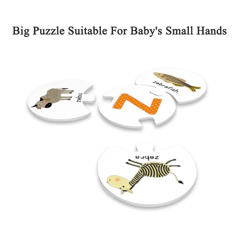 

Pinwheel Puzzle Animal Word Pairing 4-in-1 Jigsaw Early Learning Enlightenment Cognitive Card Children's Educational Toys 1-5Y
