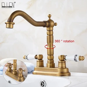 Смеситель для ванной с двойной ручкой и двойным отверстием, античная бронза, американский стандарт, смеситель EL1201