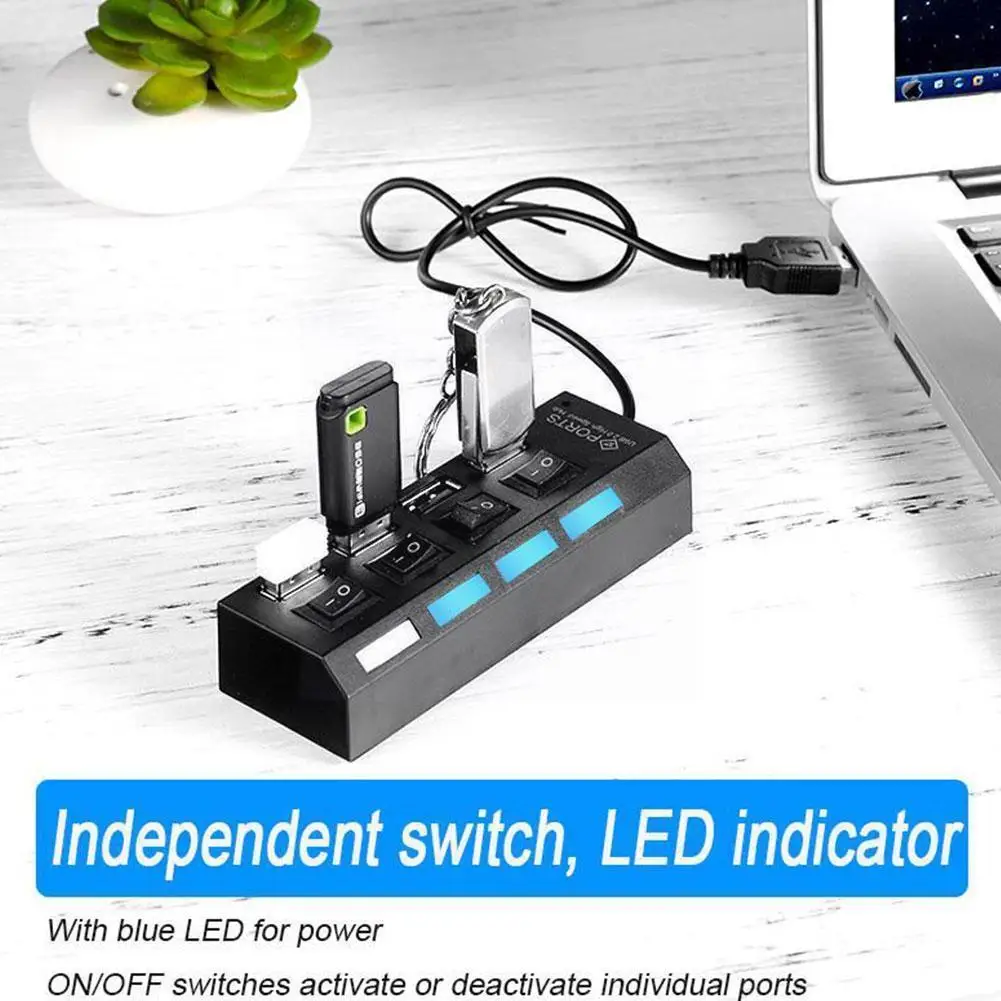 

Multi Port Usb 2.0 Hub 7 Port Usb 2.0 Hub Splitter With On/off Switch Multi Usb Hub High Up To 500gb For Pc Computer Access C3v2