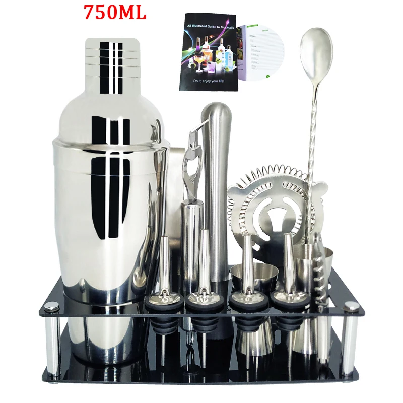 

Stainless Steel Boston Cocktail Shaker Red Wine Mixer Cocktail Shaker With Wine Rack Party Bar Tools Accessories Dropshipping