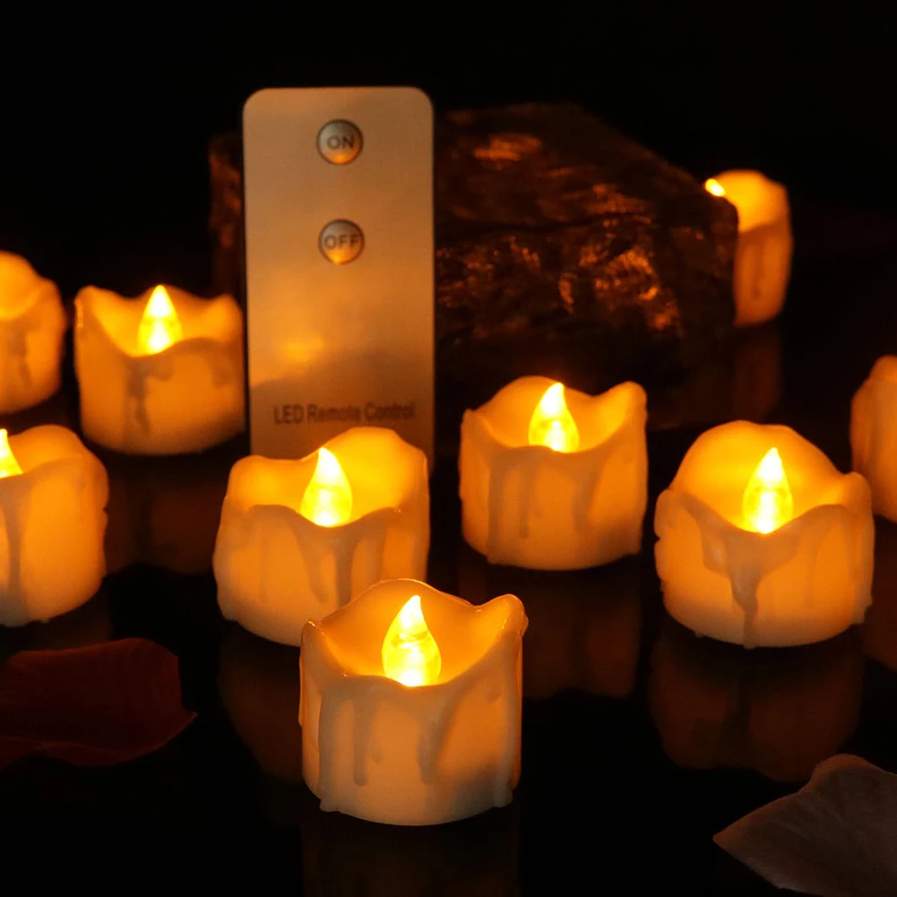 Светодиодный Чай светильник s Candles1PCS беспламенные Свечи Батарея свечи падение r