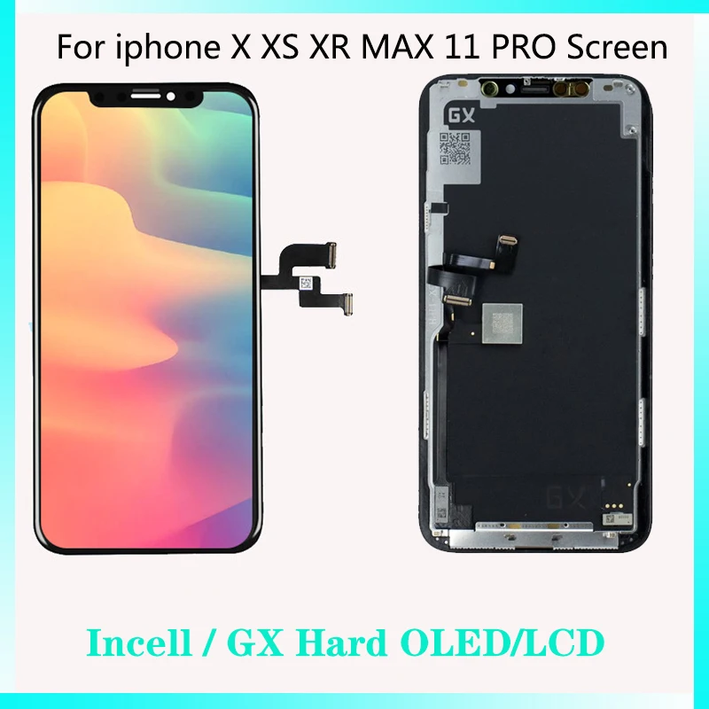 

100% протестированный ЖК-экран для iPhone X GX OLED XS XR 11 Pro, ЖК-дисплей, сенсорный экран, дигитайзер в сборе для iPhone X XS Max OLED