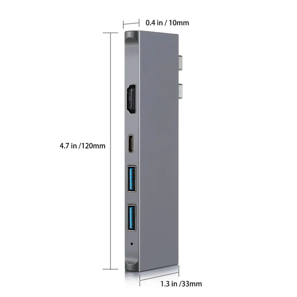 

7-in-1 4K High Definition Video Output Dual HDMI Port Card Reader Interface Type-C Hub Docking Station Adapter Docking Station A