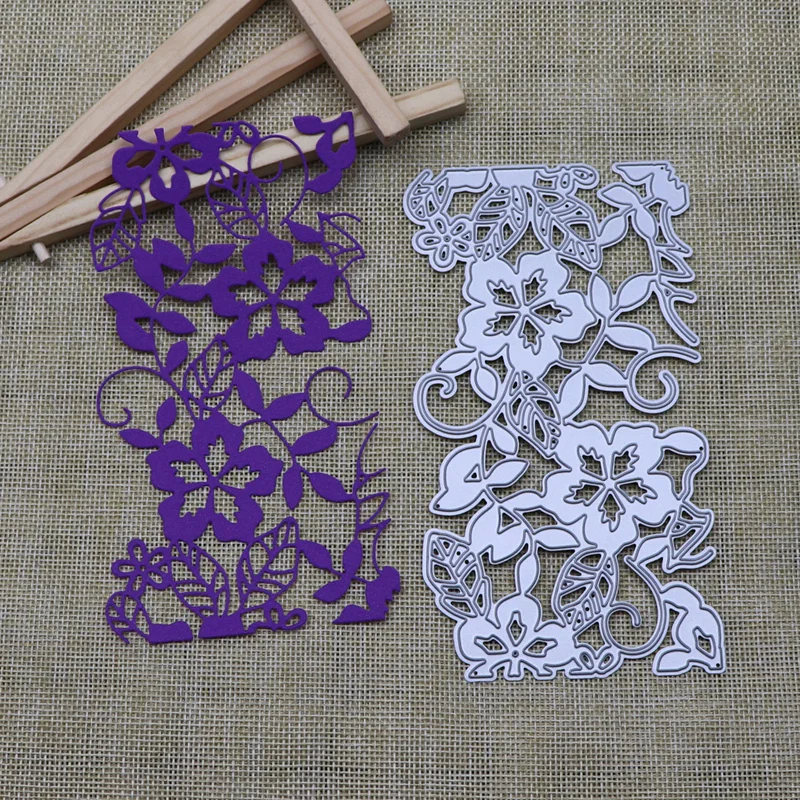 Металлический высекательный фон с цветами листьями для рукоделия скрапбукинга