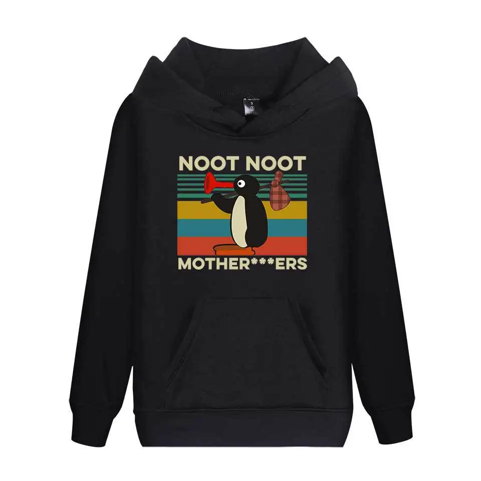 Новые мужские толстовки, свитшоты Pingu Noot Motherfcker, винтажные мужские толстовки, большие размеры 3xl, модные хип-хоп зимние толстовки