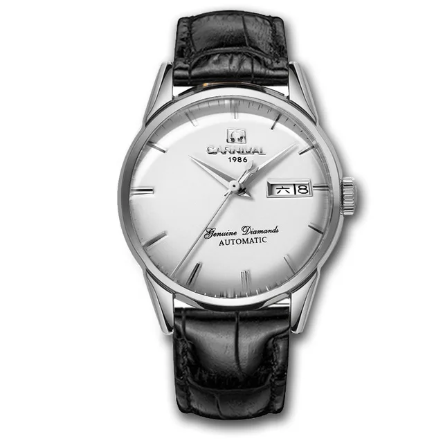 Karneval Mechanische Uhren Mode Automatische Uhr myanner 30 м вассердихт Herren Uhr винтажный Lederband Armbanduhr kol saati - Цвет: 2