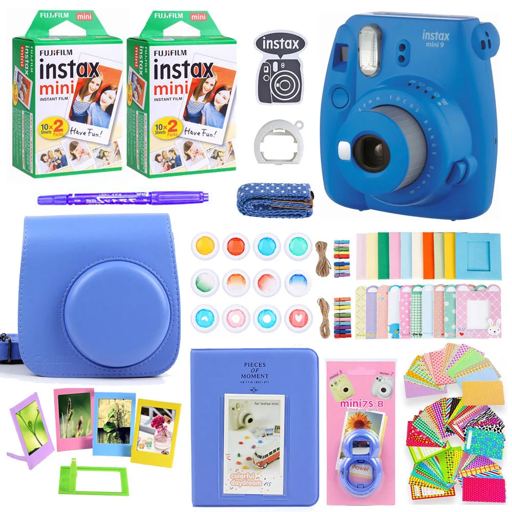 Фотокамера моментальной печати Fujifilm Instax Mini 9 с 40 листами бумаги для мини-пленки наплечный ремень сумка аксессуары комплект